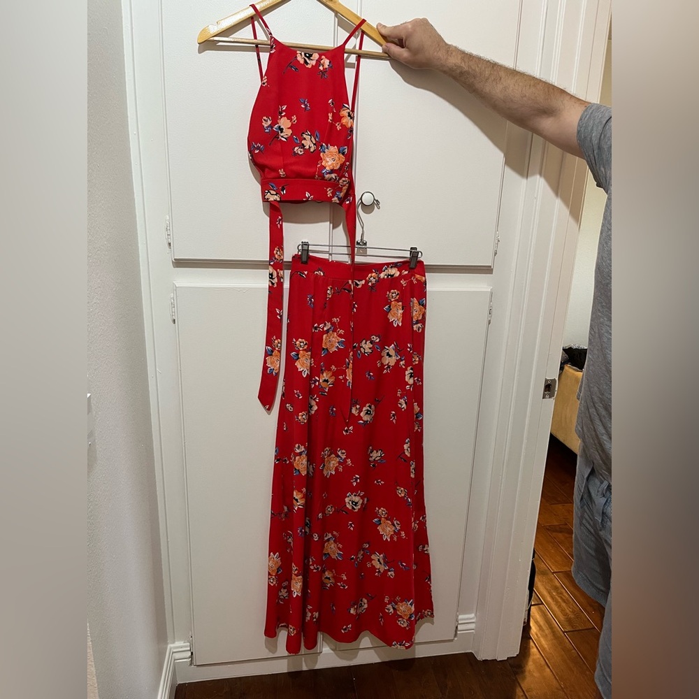 Soprano Flame Floral Two-Piece Outfit